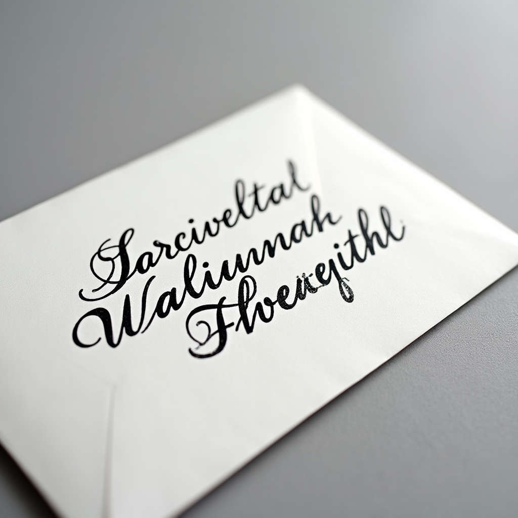 Busta con indirizzo scritto a mano con calligrafia elegante