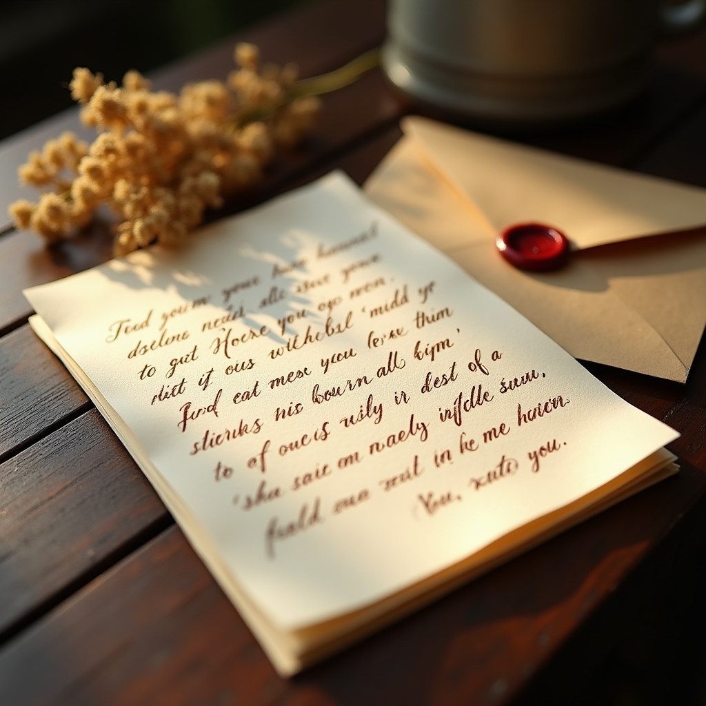 Lettera scritta a mano su carta pregiata, pronta come regalo per una famiglia