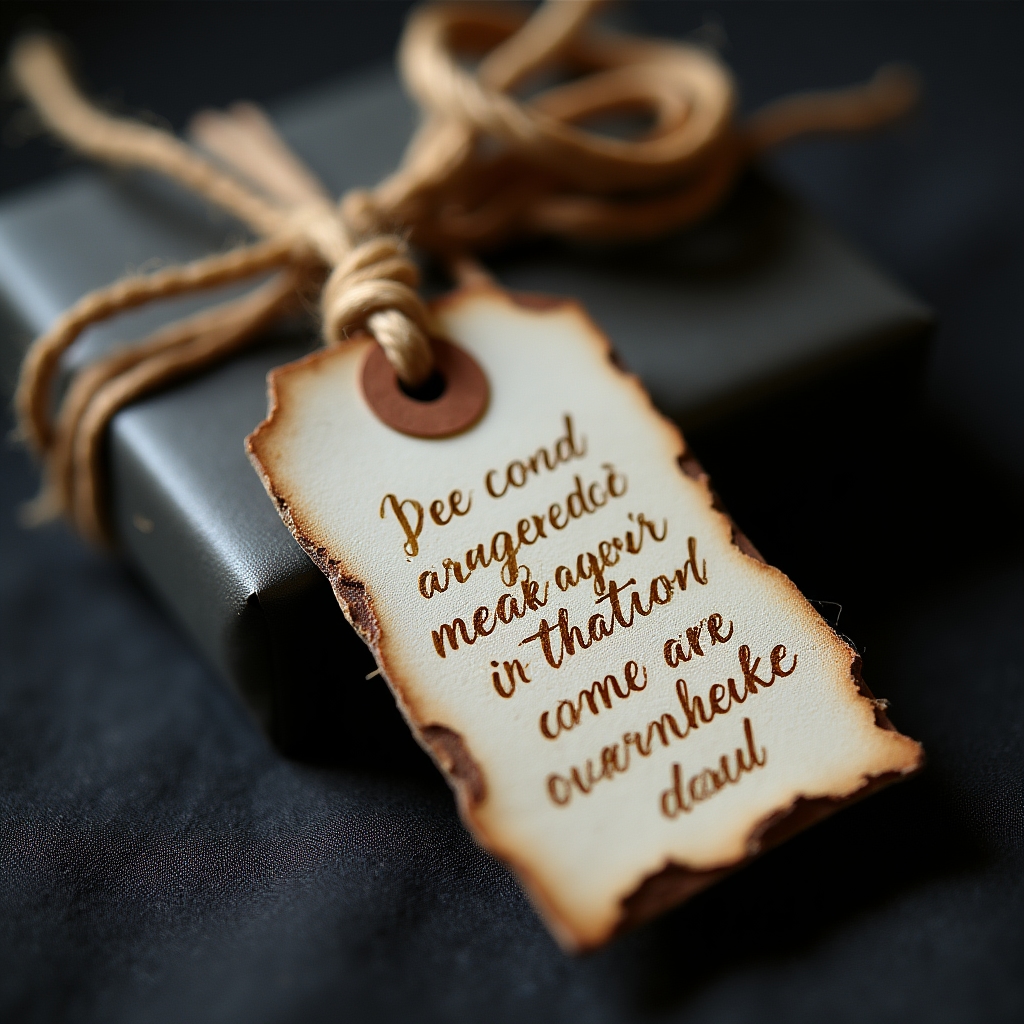 Targa in carta fatta a mano con testo calligrafico, pronta come regalo speciale